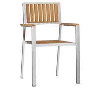 vidaXL Sedie da Giardino impilabili 4 PCS Legno massello di Teak e Metallo