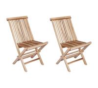 vidaXL Sedia da giardino pieghevole 2 pcs Naturale, Sedia da giardino moderna in teak, arredo esterno pieghevole, perfetta per il patio