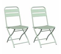 vidaXL Sedia da Giardino Pieghevole 2 pcs Verde Chiaro 42x52x82 cm Acciaio verniciato a polvere