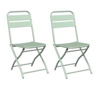 vidaXL Sedia da Giardino Pieghevole 2 pcs Verde Chiaro 42x52x82 cm Acciaio verniciato a polvere