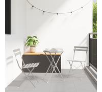 vidaXL Sedia da giardino pieghevole 2 pezzi Beige Acciaio