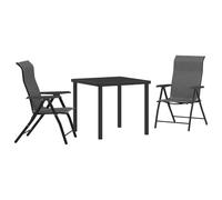 vidaXL Sedia da Giardino Pieghevole 2 Pezzi Grigia in Rattan PE, Altezza Regolabile | Perfetta per Pranzi all'Aperto, Patii e Balconi, Design Moderno e Pieghevole, capacità di 110kg, Set di Mobili p