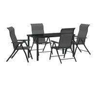 vidaXL Set da Pranzo da Giardino 5 Pezzi Grigio Rattan Polimerico