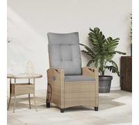 vidaXL Sedia da giardino reclinabile Beige e Grigio Chiaro polyrattan