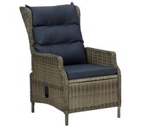 VIDAXL - Sedia Da Giardino Reclinabile Con Cuscini In Polyrattan Marrone