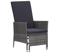 AX Sedia Giardino 3 Cuscini Antracite 62x131x106cm Braccioli Polyrattan + 310230