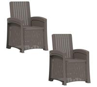 vidaXL Sedia da giardino reclinabile effetto rattan 2 pcs, Poltrona reclinabile moderna per giardino, resistente alle intemperie, seduta regolabile per patio o bordo piscina
