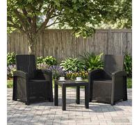 vidaXL Sedia da giardino reclinabile effetto rattan 2 pz Antracite PP