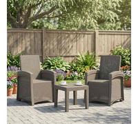 vidaXL Sedia da giardino reclinabile effetto rattan 2 pcs, Poltrona reclinabile moderna per giardino, resistente alle intemperie, seduta regolabile per patio o bordo piscina