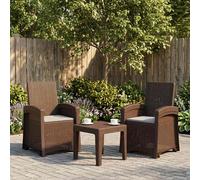 vidaXL Sedia da giardino reclinabile effetto rattan 2 pcs, Poltrona reclinabile moderna per giardino, resistente alle intemperie, seduta regolabile per patio o bordo piscina
