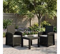 vidaXL Sedia da giardino reclinabile effetto rattan 2 pcs, Poltrona reclinabile moderna per giardino, resistente alle intemperie, seduta regolabile per patio o bordo piscina