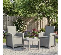vidaXL Sedia da giardino reclinabile effetto rattan 2 pcs, Poltrona reclinabile moderna per giardino, resistente alle intemperie, seduta regolabile per patio o bordo piscina