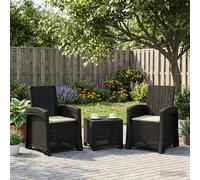 vidaXL Sedia da giardino reclinabile effetto rattan 2 pz PP