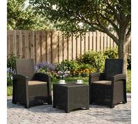 vidaXL Sedia da giardino reclinabile effetto rattan 2 pz PP