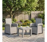 vidaXL Sedia da giardino reclinabile effetto rattan 2 pcs, Poltrona reclinabile moderna per giardino, resistente alle intemperie, seduta regolabile per patio o bordo piscina
