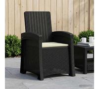 vidaXL Sedia da giardino reclinabile effetto rattan Antracite e Crema