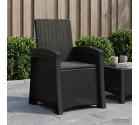 vidaXL Sedia da giardino reclinabile effetto rattan Antracite PP