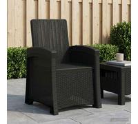 vidaXL Sedia da giardino reclinabile effetto rattan Antracite PP