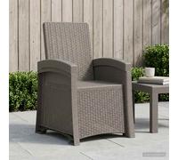 vidaXL Sedia da giardino reclinabile effetto rattan Grigio Chiaro PP