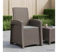 vidaXL Sedia da giardino reclinabile effetto rattan Grigio Chiaro PP