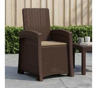 vidaXL Sedia da giardino reclinabile effetto rattan Marrone e Tortora