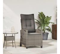 vidaXL Sedia da giardino reclinabile Grigio e Grigio Scuro polyrattan