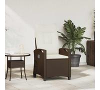 vidaXL Sedia da giardino reclinabile Marrone e Crema 56 x 60 x 112 cm