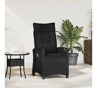 vidaXL Sedia da giardino reclinabile Nero 56 x 60 x 112 cm polyrattan
