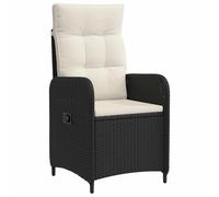 vidaXL Sedia da giardino reclinabile in bianco e nero, 57 x 63 x 94 cm, moderna sedia da giardino, resistente alle intemperie, schienale regolabile, arredamento esterno confortevole