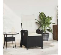 vidaXL Sedia da giardino reclinabile Nero e Crema 56 x 60 x 112 cm