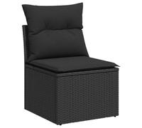 vidaXL Sedia da Giardino Senza Braccioli con Cuscini Nera Polyrattan