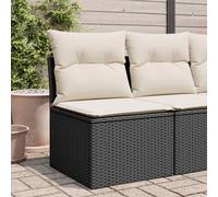 vidaXL Sedia da Giardino Senza Braccioli con Cuscini Nera Polyrattan