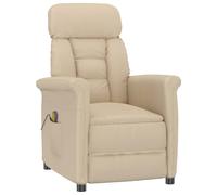 vidaXL Sedia da massaggio Crema 70.5 x 96.5 x 95 cm Tessuto e metallo