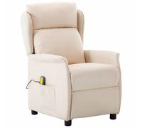 vidaXL Sedia da massaggio Crema 93.5 x 67.5 x 101.5 cm Tessuto