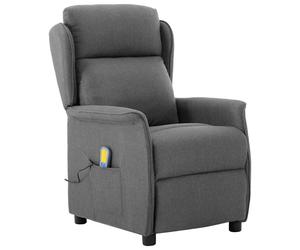 vidaXL Sedia da massaggio Grigio chiaro 93.5 x 67.5 x 101.5 cm Tessuto