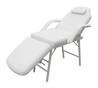 vidaXL Sedia da Massaggio Portatile Similpelle Crema 3 Zone Lettino Estetista