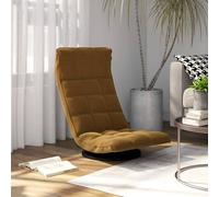 vidaXL Sedia da Pavimento Girevole Marrone in Velluto