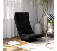 vidaXL Sedia da Pavimento Girevole Nera in Velluto