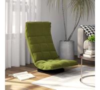 vidaXL Sedia da Pavimento Girevole Verde Chiaro in Velluto