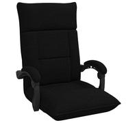 vidaXL Sedia da pavimento nera 66 x 66 x 80 cm tessuto, sedia da terra pieghevole regolabile, rettangolare, poltrona moderna, cuscino morbido, salvaspazio, tessuto, ergonomica, seduta interna