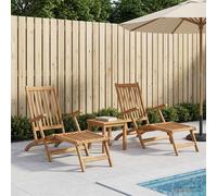 vidaXL Sedia da Ponte Pieghevole 2 pcs Naturale Legno di teak solido