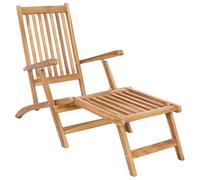 vidaXL Sedia da Ponte Pieghevole Naturale Legno di teak solido