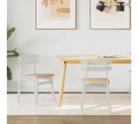 vidaXL Sedia da pranzo 2 pezzi e marrone legno di gomma massiccio, sedia da pranzo vintage, design rettangolare, legno massiccio, fascino rustico, arredamento elegante, seduta senza tempo