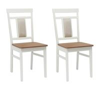 vidaXL 2 sedie da pranzo in legno naturale di gomma solido, cucina rettangolare, moderna, durevole, per uso quotidiano, design elegante, facile da pulire, ideale per la cucina di casa