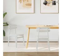 vidaXL Sedia da pranzo 2 pcs Bianco Legno di gomma solido
