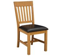 Sedia da pranzo 2 pz Legno di Quercia Massello Nero