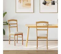 vidaXL Sedia da pranzo 2 pcs Naturale e chiaro Legno di gomma solido