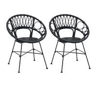 vidaXL Sedia da pranzo 2 pezzi, colore nero, 65 x 55,5 x 81 cm, soggiorno, moderna, durevole, elegante, colori neutri, decorazione minimalista, layout funzionale per l'uso quotidiano