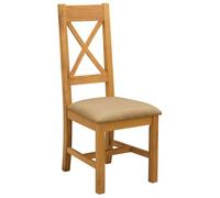 Sedia da pranzo 2 pcs Legno di Quercia Massello Beige