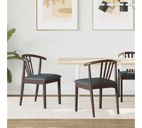 vidaXL Sedia da pranzo 2 pz Legno di gomma massiccio 51 x 61 x 80,5 cm